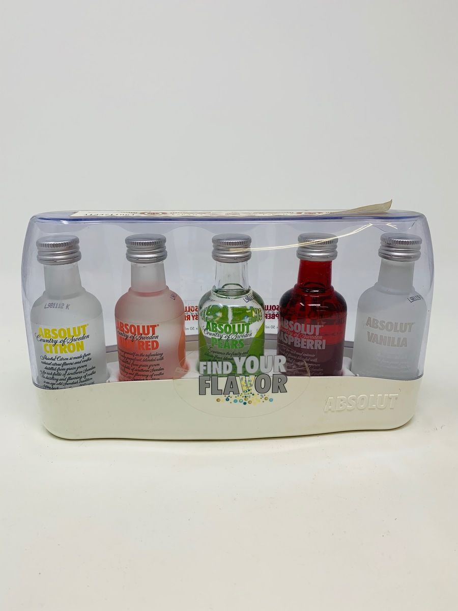 5 X FLAVOURED ABSOLUT VODKA MINIATURES 