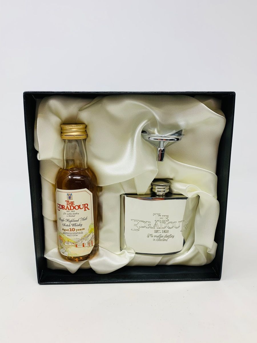 EDRADOUR 10 YEAR OLD MINIATURE WITH HIP FLASK