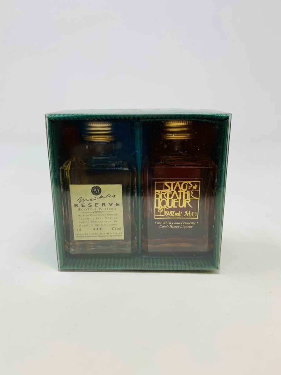 MEIKLES SCOTCH WHISKY AND STAGS BREATH LIQUEUR