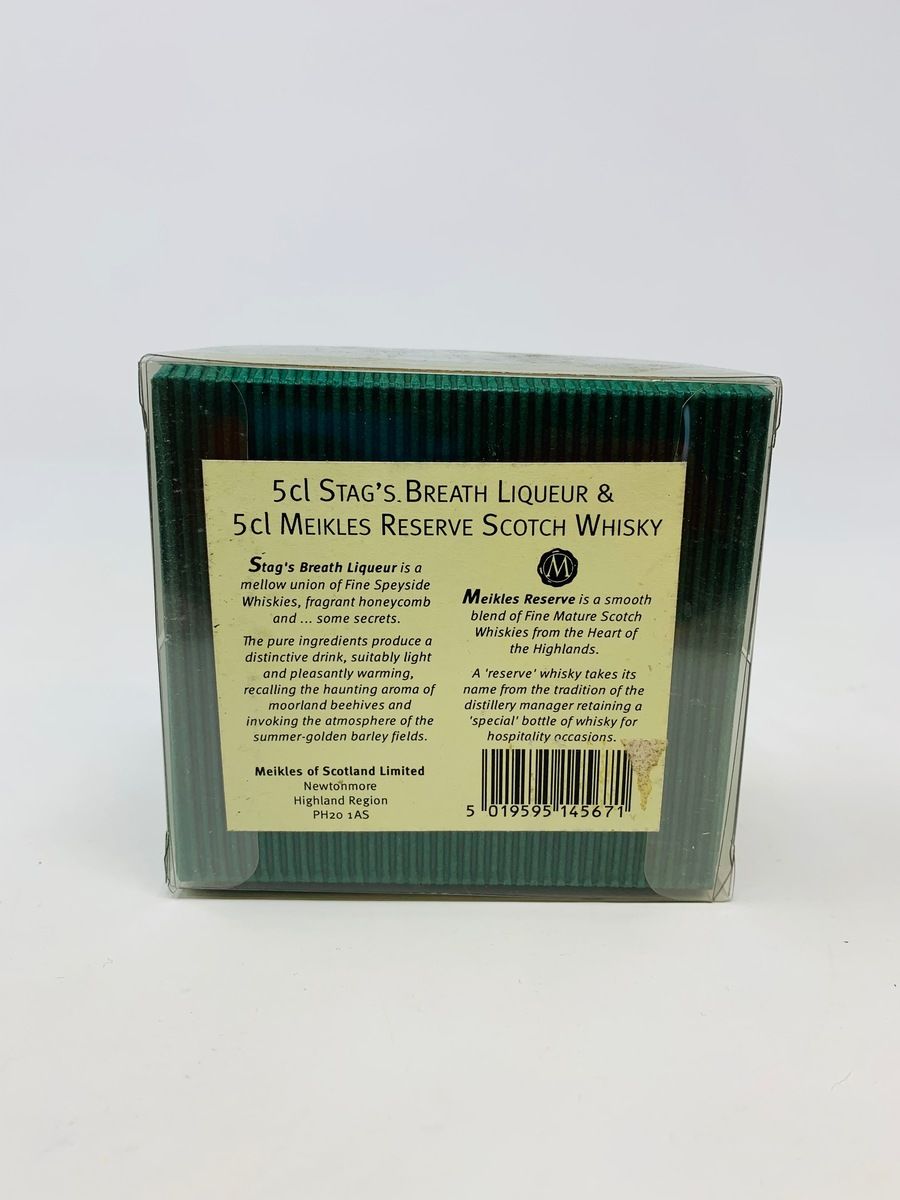 MEIKLES SCOTCH WHISKY AND STAGS BREATH LIQUEUR
